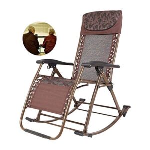 XUMOUDDIAN Adjustable Rocking Sun Lounger Outdoor Folding Rocking Chair with Pillow for Garden