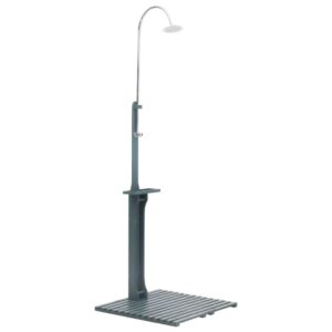 GOTOTOP Wooden Garden Shower 75 x 75 x 221 cm Outdoor Shower Garden Swimming Pool Nozzle Swivel Water Pressure Adjustable Anthracite