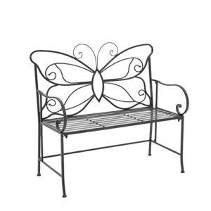 The Fellie Garden Bench Antique 2 Seater Garden Bench Metal Outdoor Indoor Patio Garden Seat Double Seat Garden Chair with Backrest