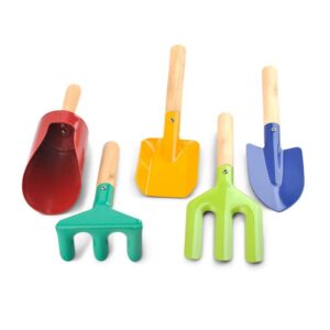 LEISHENT 5PCS Kids Gardening Tool Sets Children Garden Hand Shovel Kit Hand Shovel Trowel Bag Garden Toys Digging Sand Playing Tools            [Energy Class A]