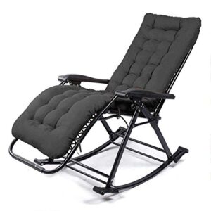 GAOZHEN Garden Rocking Chair Folding Outdoor Adjustable Rocker Zero Gravity Seat With Cushion Headrest Camping Fishing Patio Deck Supported Weight Max 150kg/330 lbs c2003 (Color : Brown)