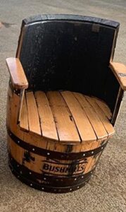 Cheeky Chicks Recycled Solid Oak Rustic Wooden Whisky Barrel Chair with Armrest