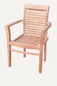 Field & Hawken - Chester Teak Garden Armchairs - 2 Chairs |Stacking Teak Outdoor Dining Armchairs |Quality Certified Indonesian Plantation Teak | Delivered Fully Assembled