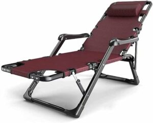 WANGXIAOYUE Deck chair Folding Chair Function Folding Chair Garden Armrest With Headrest Sunbathing Rocking Chair Terrace Garden Rocking chair (Color : Red)