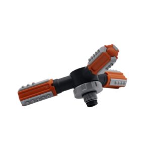 WGLLSD WEISHAN 1/2" Male Thread 3-arm Automatic Rotating Sprinkler Nozzle Grass Lawn Watering Nozzles Garden Agriculture Irrigation Equipment (Color : Orange with Black)