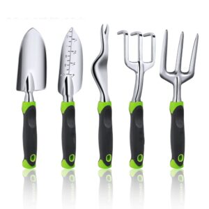 Garden Tool Set 5 Piece Cast Aluminum Outdoor Gardening Work Hand Tool Set For Men And Women Including Trowel Gardening Supplies (Color : A)