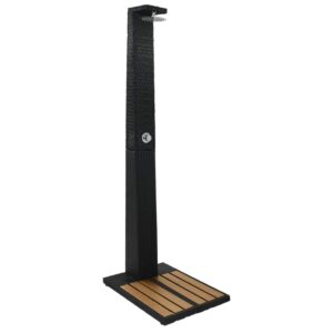 Synthetic Rattan Garden Shower Outdoor Garden Shower with PE Rattan Post and WPC Floor for Patio or Garden