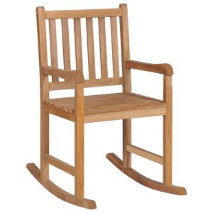 idaXL Solid Teak Rocking Chair 58x92.5x106cm Brown Outdoor Garden Patio Sea