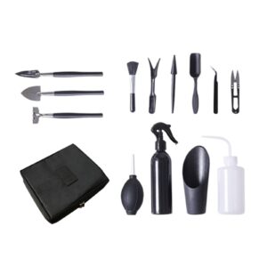 Fenteer Mini Garden Transplanting Kit 13 Pieces Set Stainless Steel