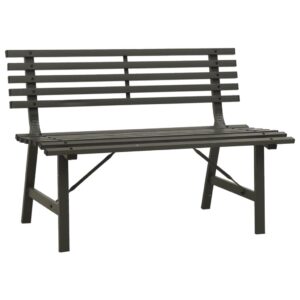 idaXL Garden Bench Outdoor Patio Terrace Backyard Lawn Park Furniture Vintage Bench Seating Seat Backrest Chair Heavy Duty Steel Black