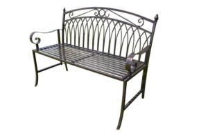 Olive Grove Versailles Folding Metal Garden Bench in Antique Bronze Finish