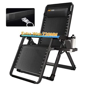 GAOZHEN Patio Chairs Reclining Zero Gravity Chaise Lounges Outdoor Garden Rocking Deck Chair For Beach Camping Supports 200kg Black