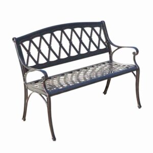 Two Seater Metal Outdoor Bench - Weatherproof