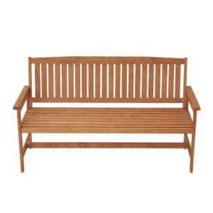Panana 3 Seater Wooden Garden Bench Wood Park Chair Outdoor Seating Relaxing Seat Conversation Balcony Lawn Furniture