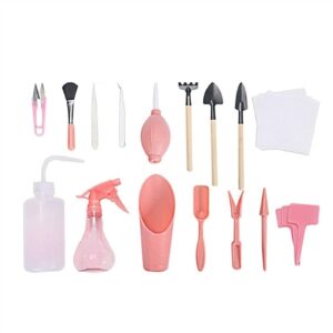 YDDM 3/7/12/14/16Pcs Garden Planter Kit Succulent Planting DIY Transplant Seedling Tool Bonsai Fertilizer Drilling Device Garden Tool (Color : 16Pcs pink)