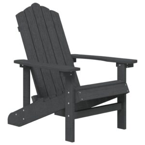 idaXL Garden Adirondack Chair Patio Armchair Terrace Yard Plastic Adirondack Seat Balcony Seating Household Outdoor Furniture HDPE Anthracite