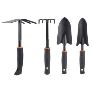 Natudeco 4Pcs Gardening Tool Set Flowers Trees Tools Compact Durable For Seedling Soil Caring Succulents Weeding Loose Ventilation Potted Plants