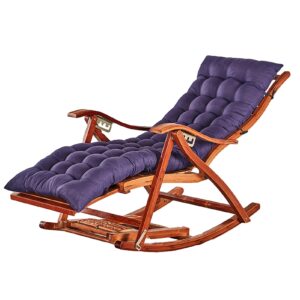 INTHEL Folding Bamboo Rocking Chair With Cushion