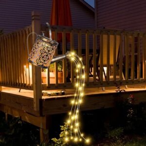 Garden Solar Lights Waterproof Landscape Fairylight Watering Kettle Shower Statues Lamp