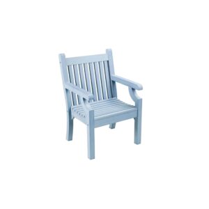 MySmartBuy Garden Chair Blue - Polywood All Weather Patio Lounge Armchair Rainproof and UV-stabilised Wood Look Seat