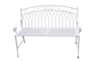 Versailles Folding Metal Garden Bench in White Finish