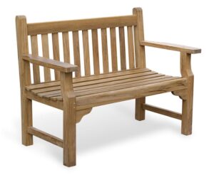 Turner Teak 2 Seater Garden Bench - Patio 4ft Garden Bench 1.2m - Jati Brand