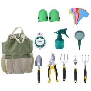 CRAFX Gardening Tool Set Gardening Gifts for Women & Men 13PCS Aluminum Alloy Garden Tools with Heavy Duty Tool Bag Garden Trowel Se