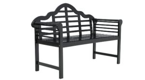 PHIVILLA Wood Garden Bench with Backrest Loveseats Outdoor Patio Benches Garden Furniture (Black)