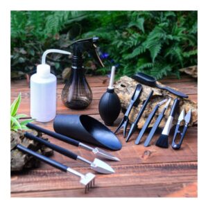 14/15pcs Garden Planter Kit Succulent Plants Tools Mini Garden Hand Tools Set Indoor Bonsai Miniature Transplant Seedling Tool Gardening Supplies (Color : Tool set-14pcs)