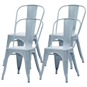Recmaikon Outdoor Metal Dining Chair Set of 4