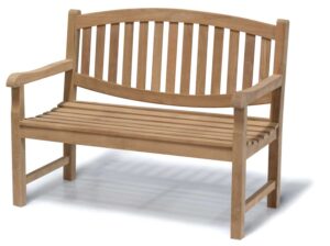 Kennington Oval Teak Curved Garden Bench 1.2m (4ft) – Small