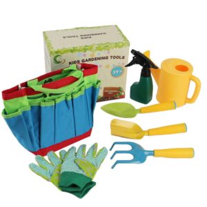 Set of 8 Kids Mini Gardening Tool Toy Small Gardening Kit Carry Bag
