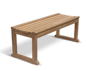Tavistock Teak 2 Seater FULLY ASSEMBLED Backless Garden Bench - 1.2m