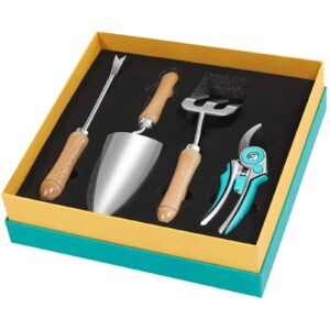 4 Pieces Garden Tools Set Home Mini Gardening Hand Tools Set Household Potted Plant Tools for Watering Trimming Weeding Transplanting