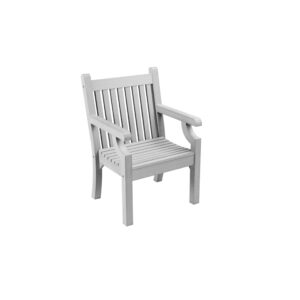 Garden Chair Grey - Polywood All Weather Patio Lounge Armchair - Rainproof and UV-stabilised Wood Look Sea