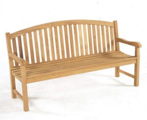 Gloucester Teak Curved Back Garden Bench 1.8m - Jati Brand