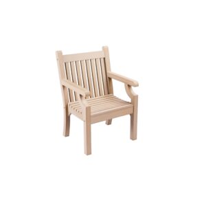 Garden Chair Natural - Polywood All Weather Patio Lounge Armchair - Rainproof and UV-stabilised Wood Look Sea