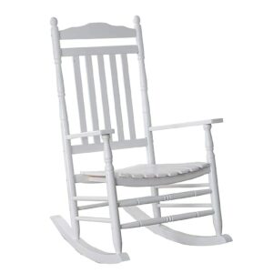 White Large Wooden Porch Rocker