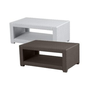Trueshopping Rattan Effect Coffee Side Table - Weatherproof Outdoor Garden Furniture for Garden