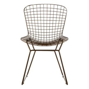 Premier Housewares Metal Wire Chair/Bronze Finish Wire Chair For Garden/Stylish Metal Grid Frame Garden Chair/Dimensions W53 x D56 x H88cm Weight 4.3kg