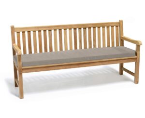 Jati York grade A Teak 4 Seater FULLY ASSEMBLED Garden Bench with Taupe Cushion Brand