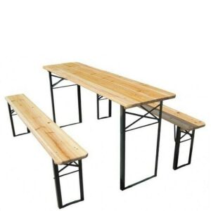 CruiseTech 3 Pcs Bench Wooden Folding Picnic Beer Table Bench Outdoor Garden Pub Adult/Kids