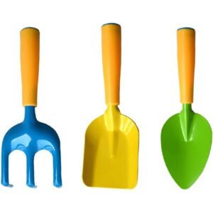 3 Pieces Heavy Duty Gardening Kit Kids Gardening Tool Set Outdoor Garden Hand Gardening Tools with Handle for Loosening Soil Weeding