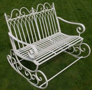 Brilliant Wall Art Victorian Style Metal Garden Rocking Bench In A Shabby Chic Finish