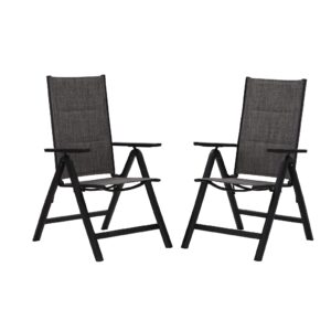 PHIVILLA Sets of 2 Garden Folding Chairs with Aluminum Frame