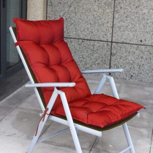 SDWQD High Back Garden Chair Cushion Rocking Chair Pads Thick Relaxer Removable Rocking Chair Sofa Cushions For Patio Outdoor Indoor (Red)