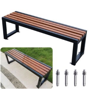 DICOINA Garden Furniture Chair Bench Outdoor Bench Anti-corrosion/Crack Prevention 100 120 200 Cm Fashionable Bench For Outdoor Garden Plastic Wood + Zinc-plated Steel
