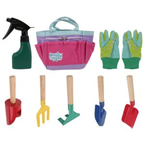 Yardwe Kids Gardening Tools Set Gardening Tools Toy Yard Digging Toys Rake Gloves Watering Sprayer with Carrying Bag for Kids Outdoor Garden Toys