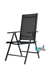 7 Position Folding Garden Chair - Grey