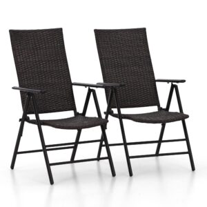 PHIVILLA Sets of 2 Garden Folding Chairs with Aluminum Frame
